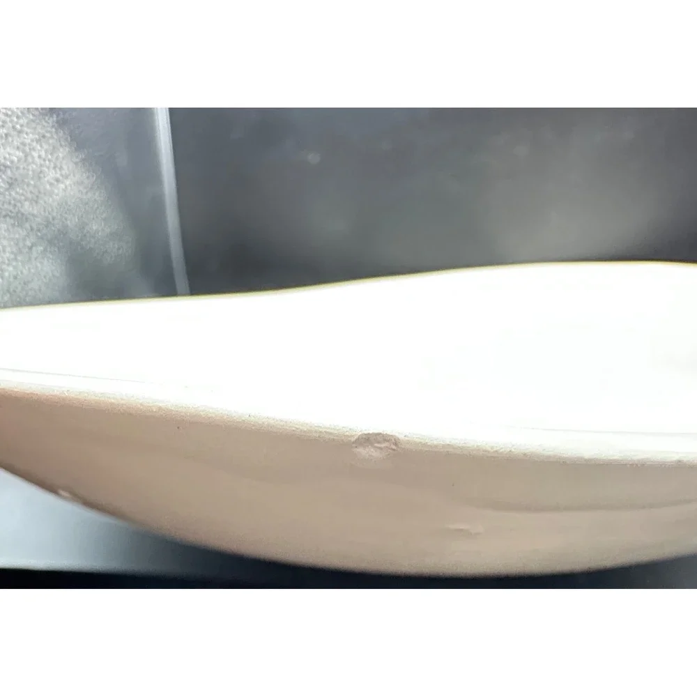 Handcrafted Cream White Ceramic Oval Serving Platter Stoneware 15in set is 2